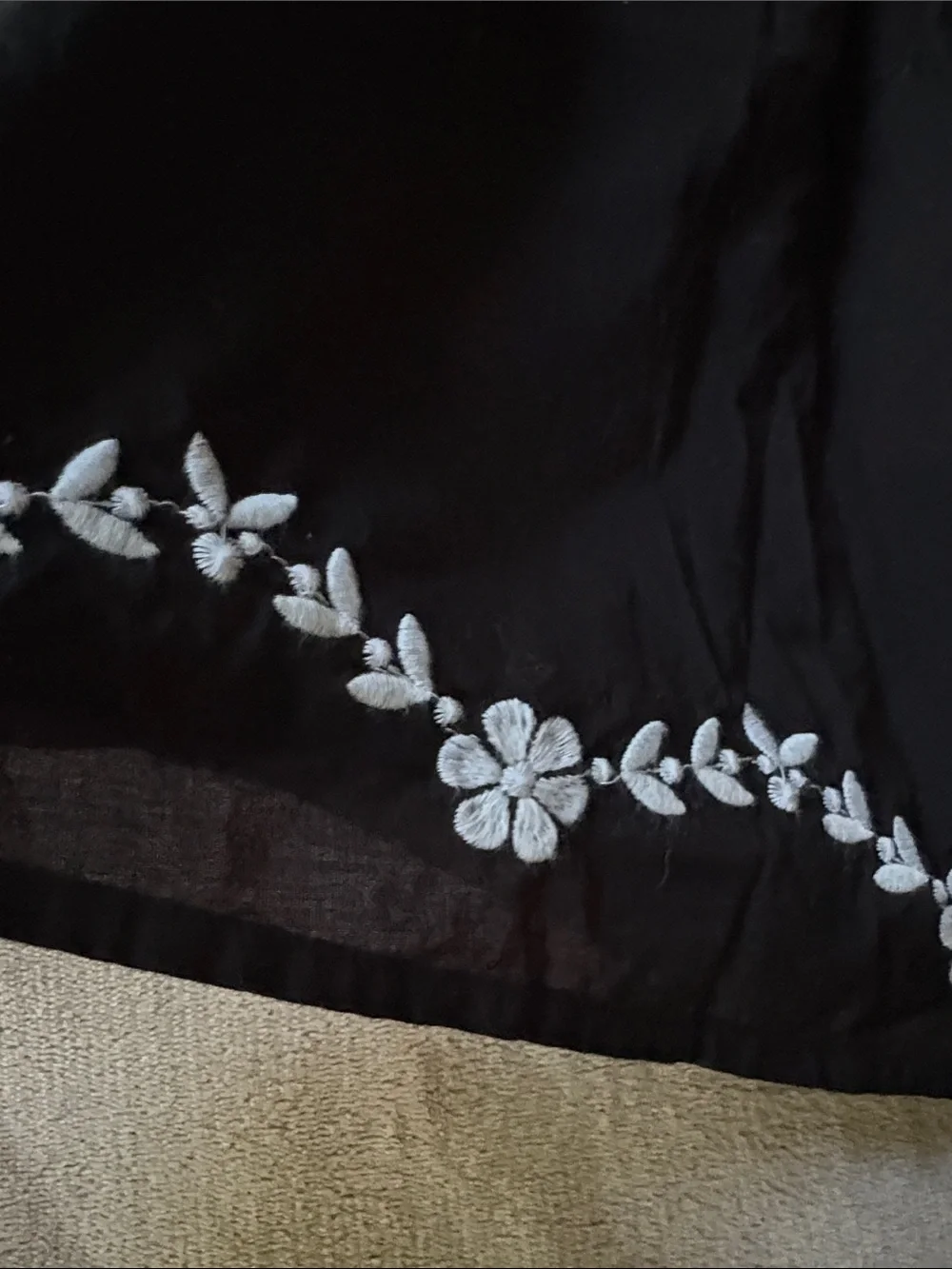 Janie and Jack Black Sundress with White Floral Hem